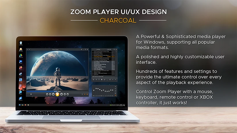 Zoom Player UI/UX Design - The Charocal Skin
