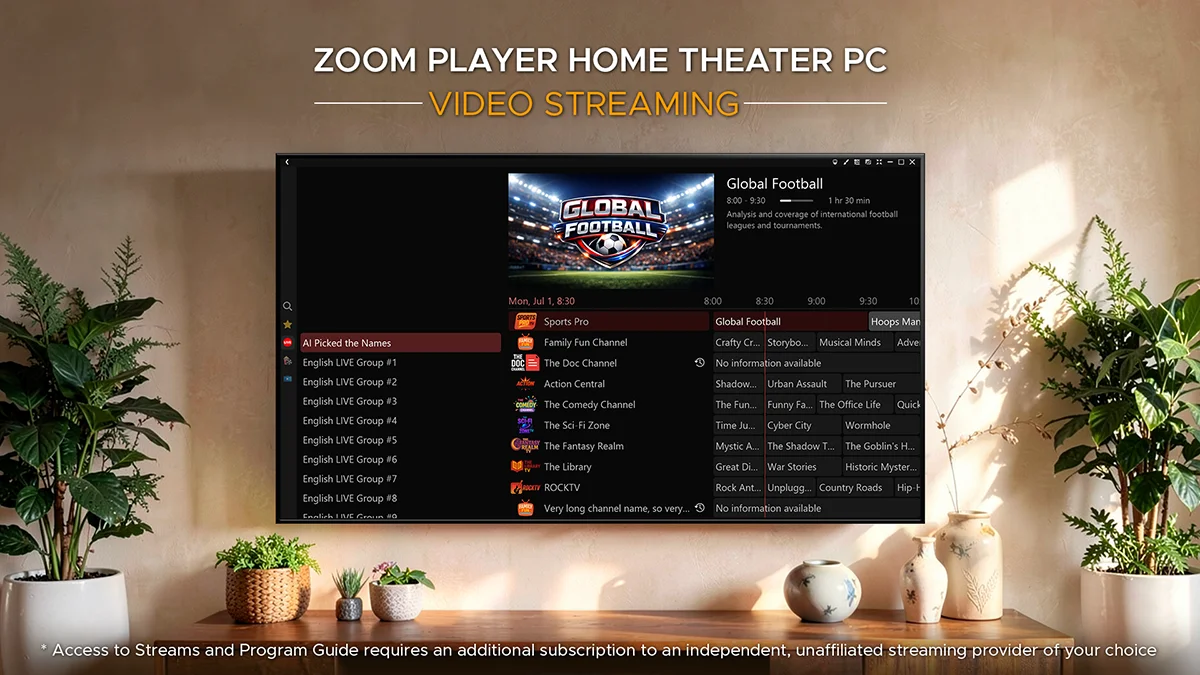 Zoom Player Home Theater PC - Video Streaming